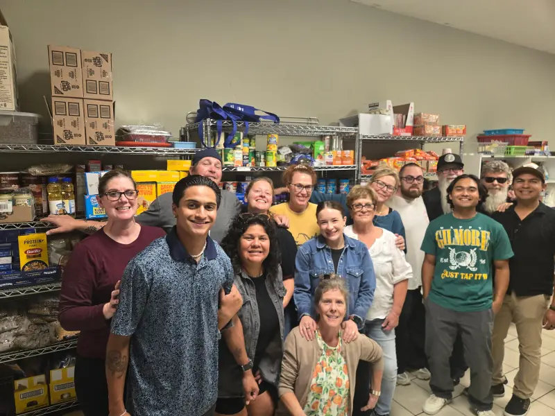 Mel Barker with family and supporters in Madera County